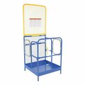 Vestil Blue/Yellow Steel Work Platform with 84" Back Dual Entrance 36"x36" WP-3636-84B-DD